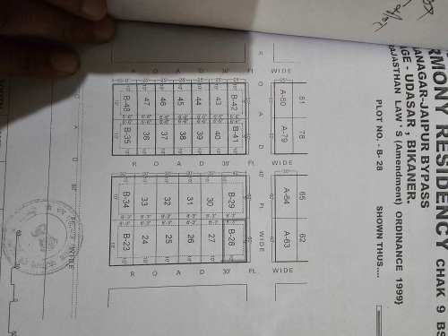 Residential Plot Size 40x60 B-28 at Harmony Residency, Bikaner